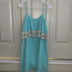 Mint Lace Trim Dress